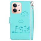 For Redmi 15C 4G 173.1mm / 15C 5G 173.1mm Cute Cats RFID Leather Phone Case(Green) - 3