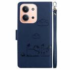 For Redmi 15C 4G 173.1mm / 15C 5G 173.1mm Cute Cats RFID Leather Phone Case(Blue) - 3