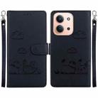 For Redmi 15C 4G 173.1mm / 15C 5G 173.1mm Cute Cats RFID Leather Phone Case(Black) - 1