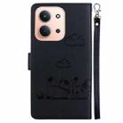 For Redmi 15C 4G 173.1mm / 15C 5G 173.1mm Cute Cats RFID Leather Phone Case(Black) - 3