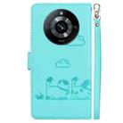 For Realme 11 Pro 5G Cute Cats RFID Leather Phone Case(Green) - 3