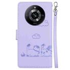 For Realme 11 Pro 5G Cute Cats RFID Leather Phone Case(Purple) - 3