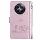 For Realme 12 5G Cute Cats RFID Leather Phone Case(Rose Gold) - 3