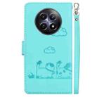 For Realme 12 5G Cute Cats RFID Leather Phone Case(Green) - 3