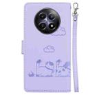 For Realme 12 5G Cute Cats RFID Leather Phone Case(Purple) - 3