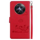 For Realme 12 5G Cute Cats RFID Leather Phone Case(Red) - 3