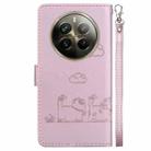 For Realme 12 Pro+ Global Cute Cats RFID Leather Phone Case(Rose Gold) - 3