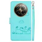 For Realme 12 Pro+ Global Cute Cats RFID Leather Phone Case(Green) - 3