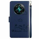 For Realme 12+ Cute Cats RFID Leather Phone Case(Blue) - 3