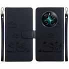 For Realme 12+ Cute Cats RFID Leather Phone Case(Black) - 1