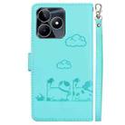 For Realme C53 Cute Cats RFID Leather Phone Case(Green) - 3