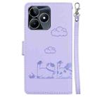 For Realme C53 Cute Cats RFID Leather Phone Case(Purple) - 3