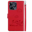 For Realme C53 Cute Cats RFID Leather Phone Case(Red) - 3