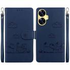 For Realme C55 Cute Cats RFID Leather Phone Case(Blue) - 1