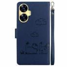 For Realme C55 Cute Cats RFID Leather Phone Case(Blue) - 3