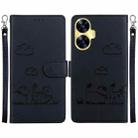 For Realme C55 Cute Cats RFID Leather Phone Case(Black) - 1