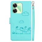 For Realme C61 Cute Cats RFID Leather Phone Case(Green) - 3