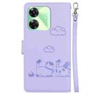 For Realme C61 Cute Cats RFID Leather Phone Case(Purple) - 3