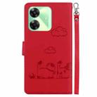 For Realme C61 Cute Cats RFID Leather Phone Case(Red) - 3