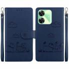 For Realme C61 Cute Cats RFID Leather Phone Case(Blue) - 1