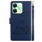 For Realme C61 Cute Cats RFID Leather Phone Case(Blue) - 3