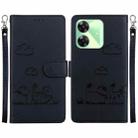 For Realme C61 Cute Cats RFID Leather Phone Case(Black) - 1