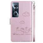 For Realme C65 4G Cute Cats RFID Leather Phone Case(Rose Gold) - 3