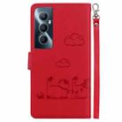 For Realme C65 4G Cute Cats RFID Leather Phone Case(Red) - 3