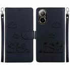 For Realme C67 4G Global Cute Cats RFID Leather Phone Case(Black) - 1