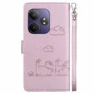 For Realme GT 6 Cute Cats RFID Leather Phone Case(Rose Gold) - 3