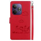 For Realme GT 6 Cute Cats RFID Leather Phone Case(Red) - 3