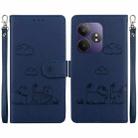 For Realme GT 6 Cute Cats RFID Leather Phone Case(Blue) - 1