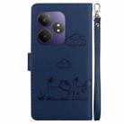 For Realme GT 6 Cute Cats RFID Leather Phone Case(Blue) - 3