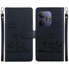 For Realme GT 6 Cute Cats RFID Leather Phone Case(Black) - 1