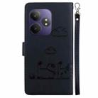 For Realme GT 6 Cute Cats RFID Leather Phone Case(Black) - 3