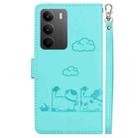 For Realme C75 Cute Cats RFID Leather Phone Case(Green) - 3