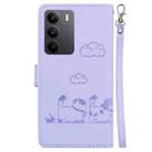 For Realme C75 Cute Cats RFID Leather Phone Case(Purple) - 3