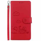 For Realme C75 Cute Cats RFID Leather Phone Case(Red) - 2
