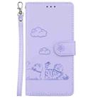 For Realme 13+ Global Cute Cats RFID Leather Phone Case(Purple) - 2