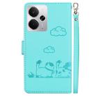 For Realme 14 Cute Cats RFID Leather Phone Case(Green) - 3