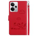 For Realme 14 Cute Cats RFID Leather Phone Case(Red) - 3