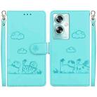 For OnePlus Nord N30 SE Cute Cats RFID Leather Phone Case(Green) - 1