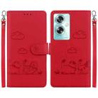 For OnePlus Nord N30 SE Cute Cats RFID Leather Phone Case(Red) - 1