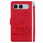 For OnePlus Nord 4 Cute Cats RFID Leather Phone Case(Red) - 3