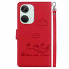 For OnePlus Nord 3 Cute Cats RFID Leather Phone Case(Red) - 3