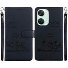 For OnePlus Nord 3 Cute Cats RFID Leather Phone Case(Black) - 1