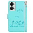 For OnePlus Nord 2T Cute Cats RFID Leather Phone Case(Green) - 3