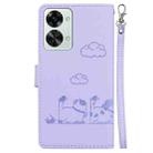 For OnePlus Nord 2T Cute Cats RFID Leather Phone Case(Purple) - 3