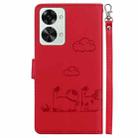 For OnePlus Nord 2T Cute Cats RFID Leather Phone Case(Red) - 3