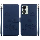 For OnePlus Nord 2T Cute Cats RFID Leather Phone Case(Blue) - 1